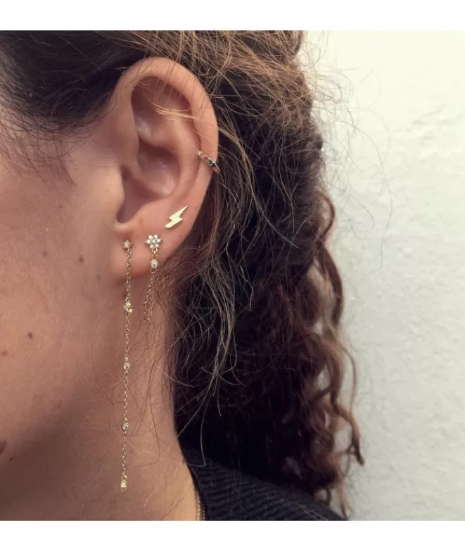 Pendientes Acabados En Oro^Doña Sol Pendientes Aro Circonitas Multicolor Oro