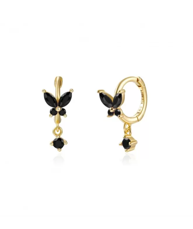 Pendientes Acabados En Oro^Doña Sol Pendientes Aro Rabbit Black