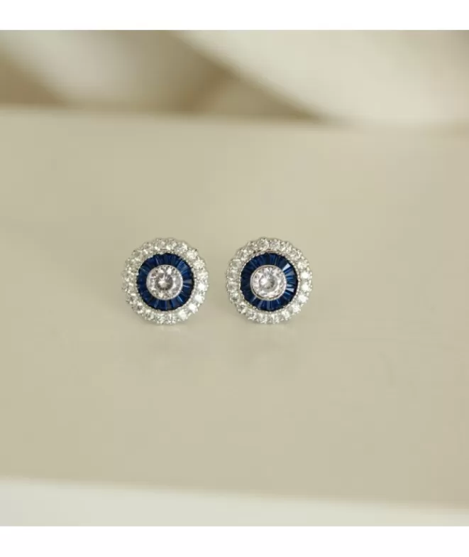 Pendientes Acabados En Plata^Doña Sol Pendientes Camille Blue