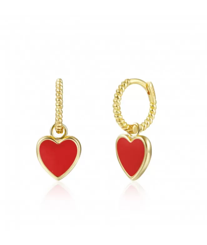 Joyas^Doña Sol Pendientes Gallon Red Love