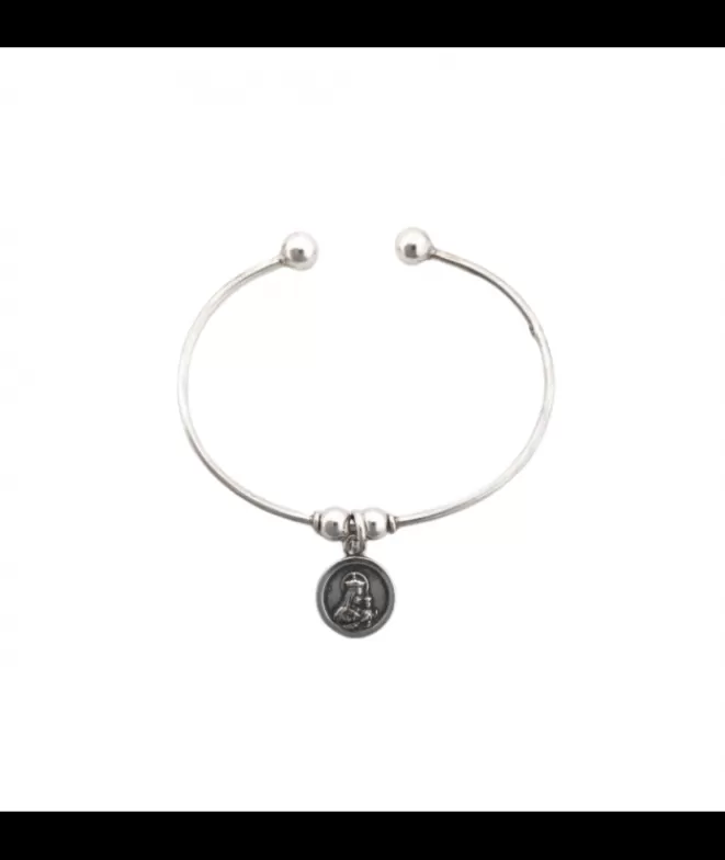 Pulseras Acabadas En Plata | Medallas Acabadas En Plata^Doña Sol Pulsera Rígida Escapulario Plata